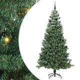 vidaXL Brad de Crăciun cu 300 LED cu suport Verde 240 cm PVC 3396399