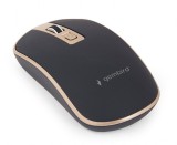 MOUSE GEMBIRD, PC sau NB, wireless, 2.4GHz, optic, 1600 dpi, butoane/scroll 4/1, , negru / auriu, &quot;MUSW-4B-06-BG&quot; (timbru verde 0.18 lei)