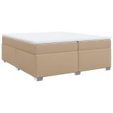 Cumpara ieftin Pat continental cu saltea, cappuccino, 200x200 cm, piele eco