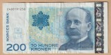 (1) BANCNOTA NORVEGIA - 200 KRONER 2009, PORTRET KRISTIAN BIRKELAND