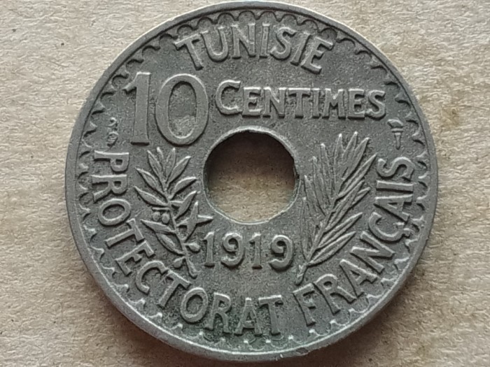 TUNISIA-10 CENTIMES 1919