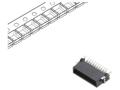 Conector PCB-PCB Tată 20 Pin 1,27mm Termoplastic foto