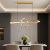Pendul Led Elegant Cu Lumina Reglabila, Telecomanda Si Finisaj Auriu, 216W (2 &times; 108W), 3000 &ndash; 6500K