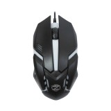 Mouse Gaming ZORNWEE Revival GM-02 iluminat, USB, 1000 dpi, optic, 3 butoane, cablu 1,2M, alb/negru