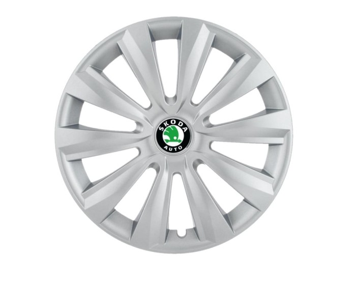 Set 4 capace roti Delta cromat R14 pentru gama auto Skoda