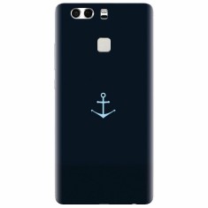 Husa silicon pentru Huawei P9 Plus, Blue Navy Anchor Illustration Flat