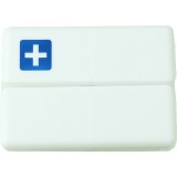 Cutie depozitare medicamente, 7 compartimente sigilate individual, pliabila, portabila, flippy, alb/albastru