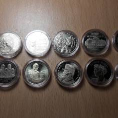 Lot complet 12x 50 bani 2010-2019 Romania, necirculate, în capsule!