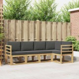 vidaXL Set de canapele de exterior cu pernă 5 pcs Alb și antracit 3387616