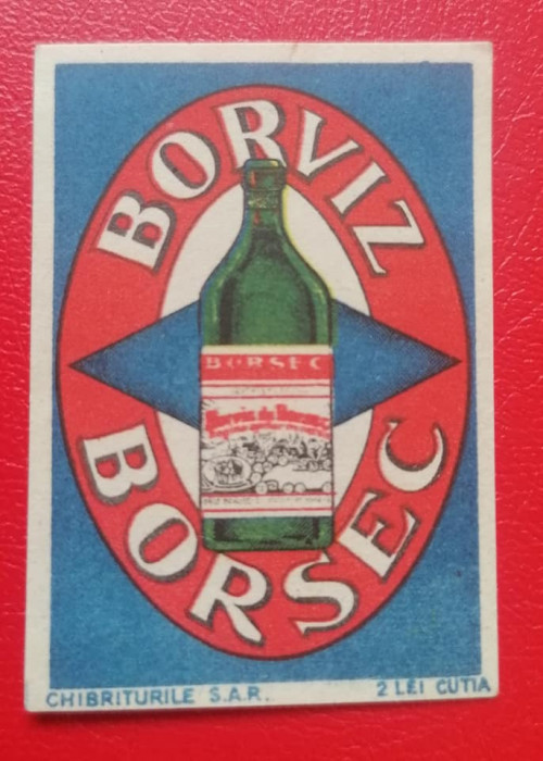 Eseu eticheta chibrit reclama Borviz Borsec