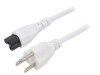 Cablu Alimentare 3m Alb 3x18AWG IEC C5 la NEMA 5-15