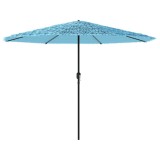 Umbrela soare de gradina stalp din otel, albastru 388x388x248cm