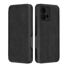 Husa tip carte pentru motorola moto g84, techsuit, inchidere magnetica, black foto