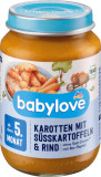 Babylove morcovi, cartofi dulci cu vită 5+ ECO, 190 g