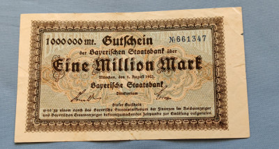 Germania - 1 Million Mark / 1 000 000 mărci (1923) Munchen foto