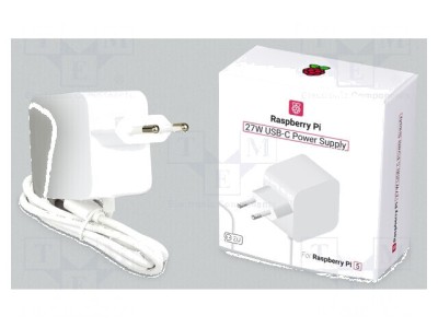 Alimentator Raspberry Pi 5 alb 1,2m 100&amp;divide;240VAC 5A foto