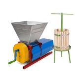 Cumpara ieftin Pachet Zdrobitor si desciorchinator manual cu aparatoare, pentru struguri, 2 in 1, cuva inox 20l, 300 Kg/h + Teasc Struguri, 32 litri, GF-1710