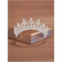 Diadema (Coronita) Mireasa cu Strasuri - Argintie - 137391