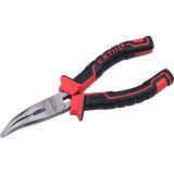 EXTOL PREMIUM clește cu cioc &icirc;ndoit; 160mm, dual roșu/negru, m&acirc;ner TPR, suport de unelte cu agățare