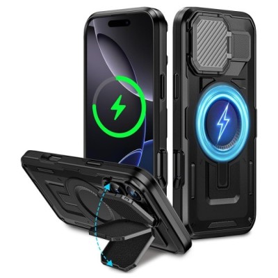 Husa pentru iPhone 16 Plus - Techsuit CamVault MagSafe - Black foto