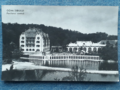 435 - Ocna Sibiului - Pavilionul central / carte postala RPR circulata 1960 foto