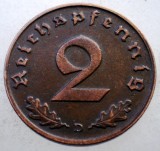 2.624 GERMANIA 2 REICHSPFENNIG 1938 D, Europa, Bronz