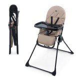 Scaun de masa Kinderkraft BINCI, Pliabil, Beige, 5 kg, Centura 5 puncte, Tavita reglabila, Pentru copii