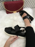 Sandale dama negre cu platforma marime 38, 39+CADOU