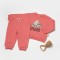 Set hanorac si pantaloni, Two thread, 100%bumbac organic - Rose, BabyCosy (Marime: 6-9 luni)
