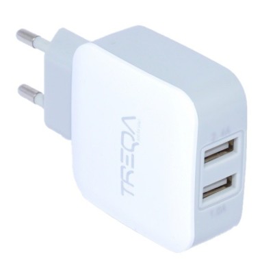Incarcator Universal Usb cu 2 Porturi de 1.0 si 2.4 A Treqa foto