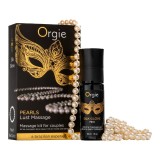 Set pentru cupluri ORGIE Pearls Lust Massage, gel de masaj cu textură mătăsoasă, colier cu perle pentru masaj stimulant, 30 ml
