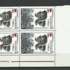 Romania MNH 2000 - Fauna 1996 supratipar " sarpe " si " cupa " - LP 1506 X4