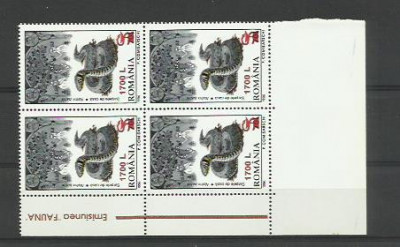 Romania MNH 2000 - Fauna 1996 supratipar &amp;quot; sarpe &amp;quot; si &amp;quot; cupa &amp;quot; - LP 1506 X4 foto