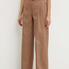 MAX&Co. pantaloni femei, culoarea maro, lat, high waist, 2416131104200 2416130000000