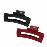 Cumpara ieftin Set 2 clame par, culori variate 10.3 x 5 cm, selectate aleatoriu, clesti lati din plastic rigid cu dinti curbati si arc metalic, pentru par lung, gros