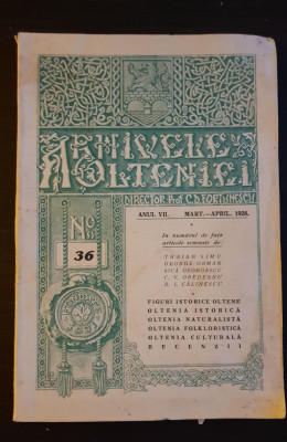 ARHIVELE OLTENIEI, No. 36, anul VII, mart.-april. 1928 - Traian Simu, G. Orman foto