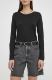 Levi&#039;s pantaloni scurti jeans femei, culoarea gri, neted, high waist