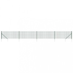 Gard plasa de sarma cu tarusi de fixare, verde, 0,8x10 m