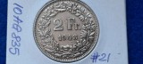 ELVETIA 2 FRANCS 1948 XF argint, Europa
