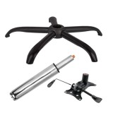 Cumpara ieftin Set placuta balans metalica 25 x 15 cm, baza 64 cm si cilindru piston, gaz, pentru scaune birou, argintiu, 35 cm