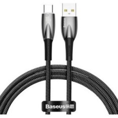 Cablu alimentare si date Baseus Glimmer, Fast Charging Data Cable pt. smartphone, USB la USB Type-C 100W, 1m, negru