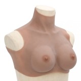 VidaXL Bust cu s&acirc;ni din silicon cupă D, bronzat