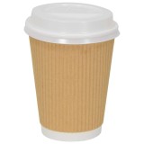 vidaXL Capace pentru cești cafea h&acirc;rtie 12 oz și 16 oz 1000 buc. alb