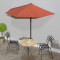 Gossi umbrela balcon tija aluminiu caramiziu 270x144x222cm semirotund