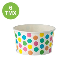 Set 6 pahare pentru inghetata,carton,buline,240 ml