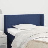 vidaXL Tăblie de pat cu aripioare albastru 93x16x78/88 cm textil 3118476