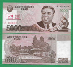 = COREA DE NORD - 5000 WON - 2008 - SPECIMEN - UNC = foto