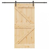 Ușă glisantă cu set feronerie, 100x210 cm, lemn masiv de pin