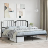Cadru de pat metalic cu tablie, negru, 180x200 cm GartenMobel Dekor, vidaXL