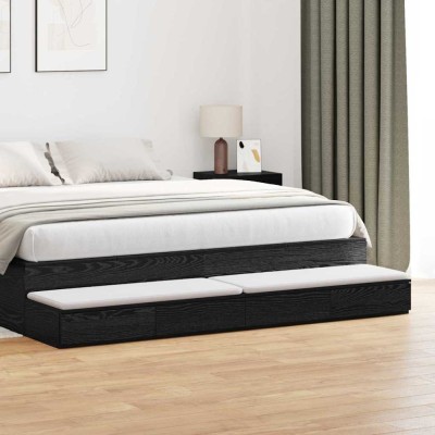 vidaXL Sertare pentru pat cu sertar Stejar negru 180 x 36.5 x 16.5 cm 866980 foto
